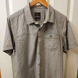Prana Short-Sleeve Button-Down Shirt, Brown, Medium